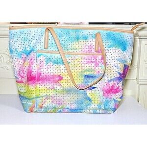 DAWN DAVIS Rare Limited Edition Floral Water Color Art Large Tote Bag